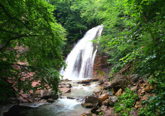 Картинка водопад природа водопады крым лес речка
