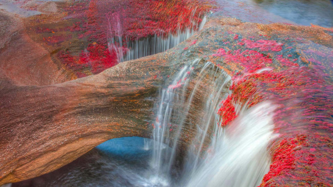 Обои картинки фото природа, водопады, каньо-кристалес, серрания-де-ла-макарена, река, горы, колумбия