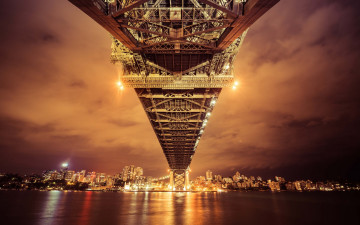 Картинка города сидней+ австралия мост вечер огни