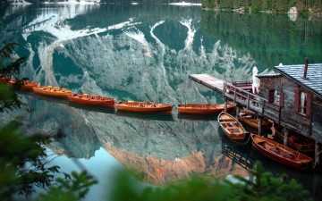 Картинка корабли лодки +шлюпки отражение озеро