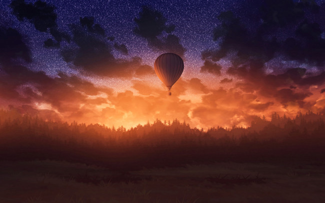 Обои картинки фото авиация, воздушные шары дирижабли, шар, воздушный, полет, небо, простор