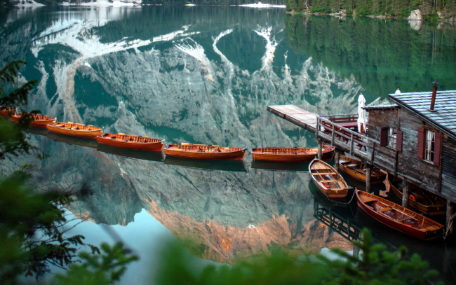 Обои картинки фото корабли, лодки,  шлюпки, отражение, озеро