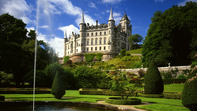 Обои картинки фото города, замок данробин , шотландия,  великобритания, dunrobin, castle, scotland
