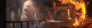 Картинка uncharted drake`s deception видео игры пожар замок