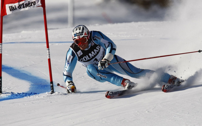 Обои картинки фото спорт, лыжный, лыжник, спуск, соревнования