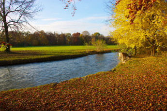 Картинка германия мюнхен природа реки озера река осень