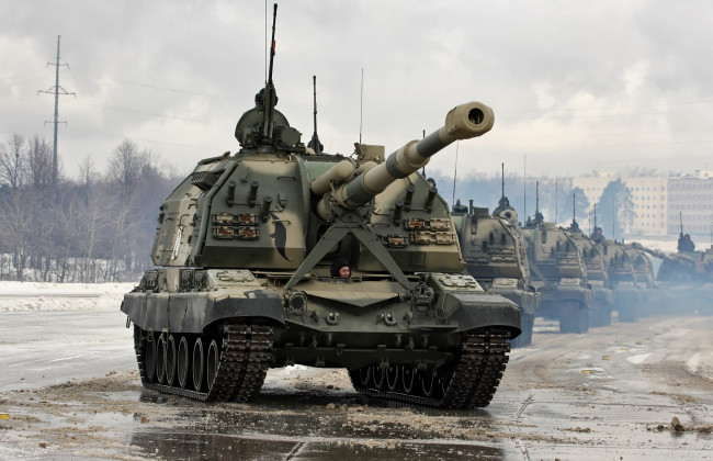 Обои картинки фото техника, военная, 152, мм, артиллерийская, установка, самоходная, мста, вооружение