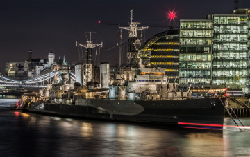 Картинка belfast корабли крейсеры +линкоры +эсминцы корабль ночь стоянка вмф