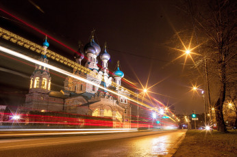 Картинка города -+православные+церкви +монастыри ночь город огни
