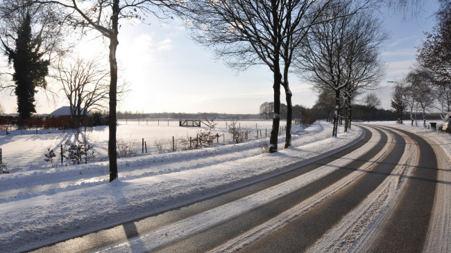 Обои картинки фото природа, дороги, снег, дорога