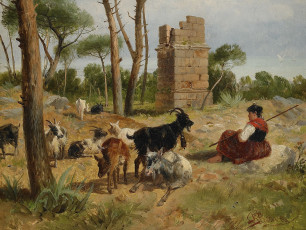 Картинка рисованные richard beavis пастушка коза