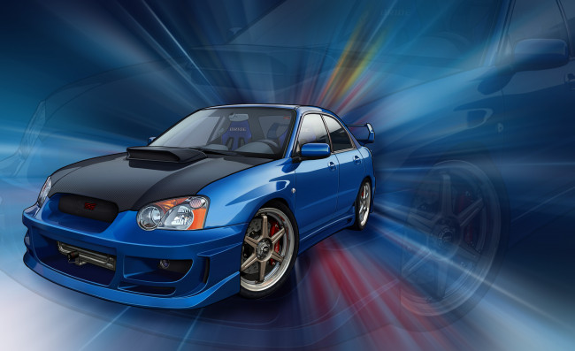 Обои картинки фото автомобили, векторная, графика, синий, автомобиль