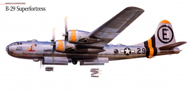 Обои картинки фото авиация, 3д, рисованые, v-graphic, boeing, бомбардировщик, суперкрепость, superfortress, b, 29