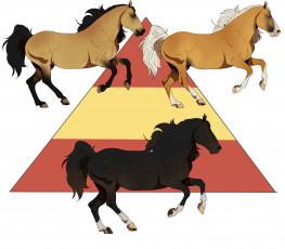 обоя рисованное, животные,  лошади, лошади, фон