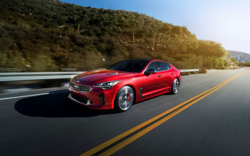 обоя 2018 kia stinger, автомобили, kia, седан, stinger, шоссе, 2018, красный