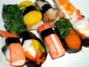 обоя еда, рыба,  морепродукты,  суши,  роллы, роллы