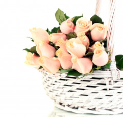Картинка цветы розы корзинка бутоны