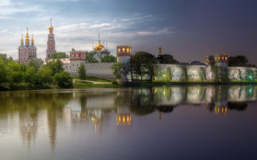 Картинка города москва+ россия москва город вечер день новодевичий богородице-смоленский монастырь