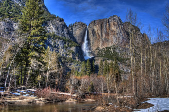 Картинка природа водопады горы река лес