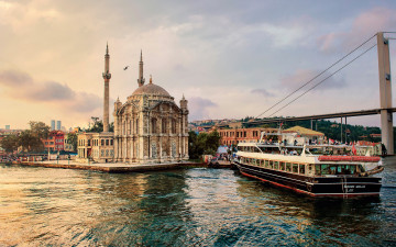 обоя ortakoy mosque, fatih sultan mehmet bridge, города, стамбул , турция, ortakoy, mosque, fatih, sultan, mehmet, bridge