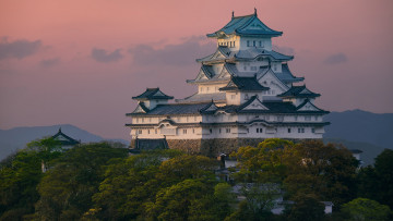 Картинка города замки+японии osaka castle япония himeji замок осака