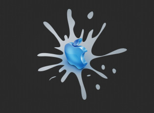 Картинка компьютеры apple логотип яблоко клякса