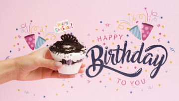 Картинка праздничные день+рождения десерт надписи пожелание