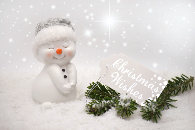 Обои картинки фото праздничные, снеговики, снеговик, снег, надпись