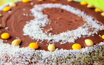 Картинка еда пирожные кексы печенье торт крем сердечко кокосовая стружка