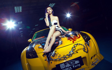 Картинка автомобили авто девушками 350z nissan азиатка девушка
