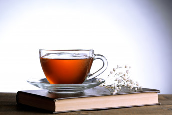 Картинка еда напитки +Чай блюдце ветка чай веточка чашка белые книга цветы цветочки
