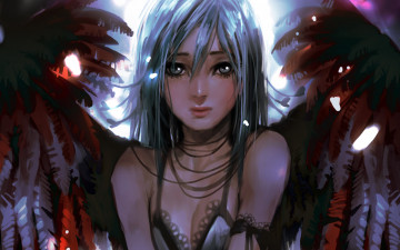 Картинка аниме -angels+&+demons крылья девушка лицо ангел