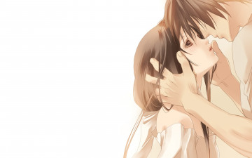 Картинка аниме get+backers взгляд парень девушка поцелуй пара чувства любовь