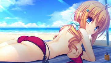 Картинка аниме kujiragami+no+tearstilla kujiragami no tearstilla kamitono ena взгляд лето девушка пляж