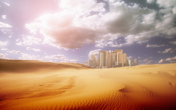 Картинка разное компьютерный+дизайн небо облака город пустыня