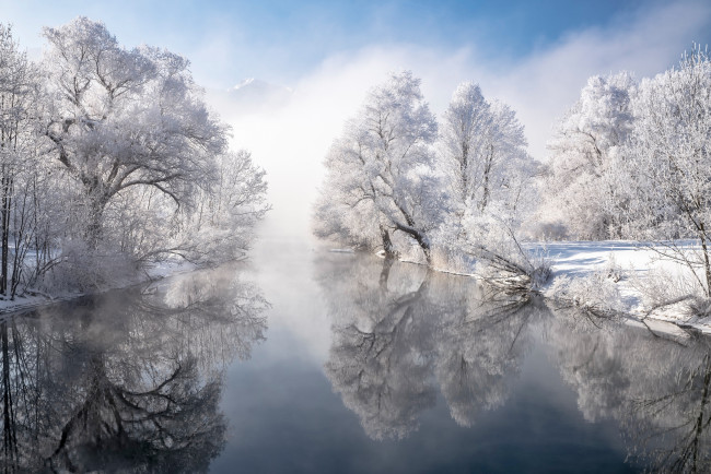 Обои картинки фото природа, реки, озера, зима, снег