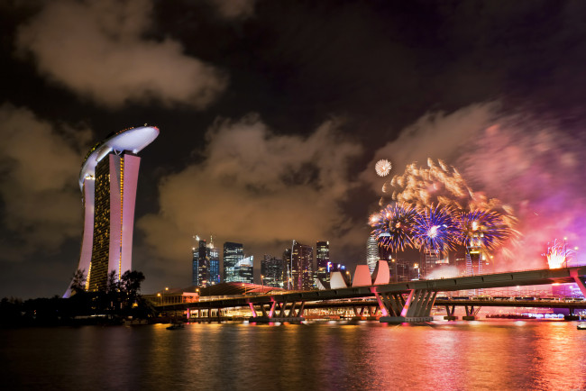 Обои картинки фото города, сингапур, фейерверк, праздник