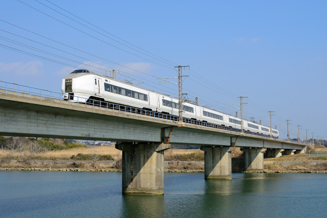 Обои картинки фото техника, поезда, мост, река