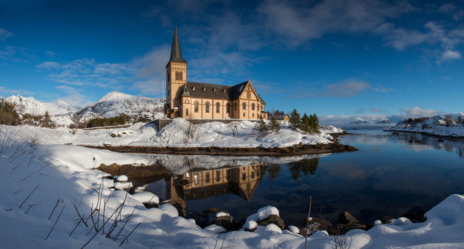 Обои картинки фото города, - католические соборы,  костелы,  аббатства, исландия, храм, зима