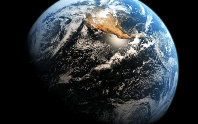 Обои картинки фото космос, земля, планета, облака, океаны, америка, континент