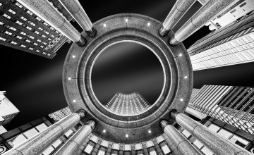 Картинка города нью-йорк+ сша дома здания небоскребы ракурс кольцо колонны