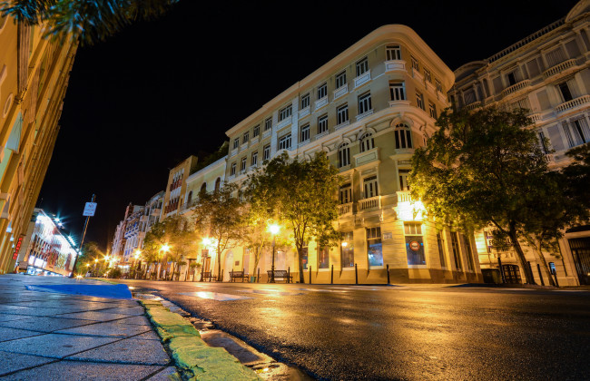 Обои картинки фото san juan,  puerto rico, города, - огни ночного города, ночь, фонари