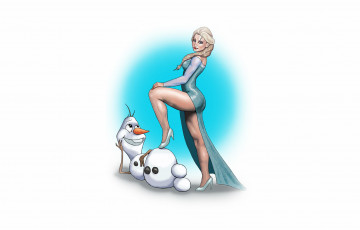 Картинка рисованное кино девушка фон взгляд снеговик