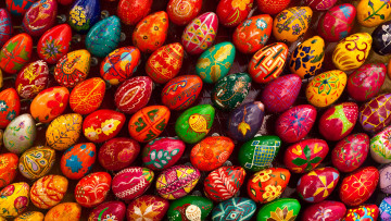Картинка праздничные пасха яйца роспись