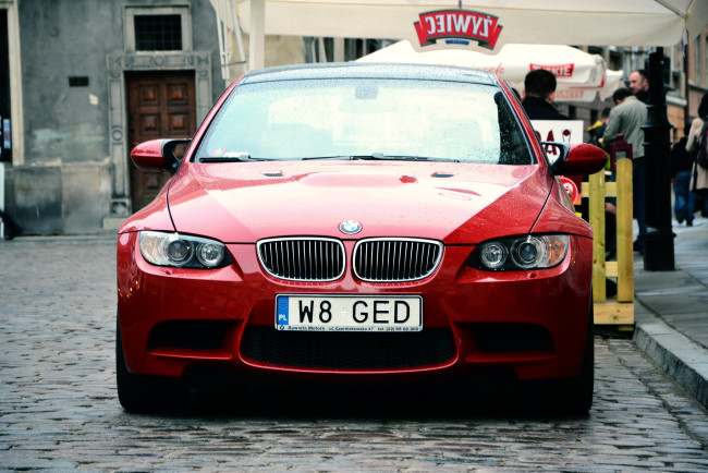 Обои картинки фото bmw, m3, e92, автомобили, польша, варшава, красный, red