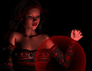 Картинка 3д+графика фантазия+ fantasy магия шар фон девушка взгляд