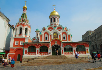 Картинка kazan+cathedral+-+red+square+ +moscow города москва+ россия площадь храм