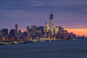 Картинка города нью-йорк+ сша город нью-йорк downtown огни
