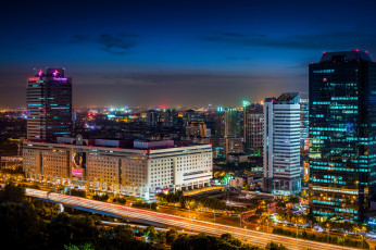 Картинка города шанхай+ китай ночь город азия shanghai шанхай mart огни здания освещение дорога дома небоскребы подсветка