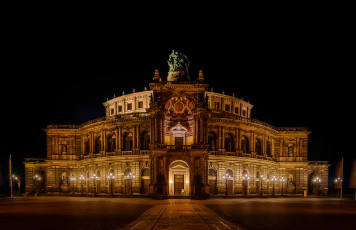 Картинка dresden +germany города дрезден+ германия ночь площадь дворец огни